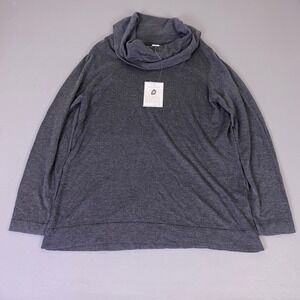 Jaclyn Smith Sweater Women's XXL Charcoal Gray Cowl Neck Viscose Blend Knit NEW